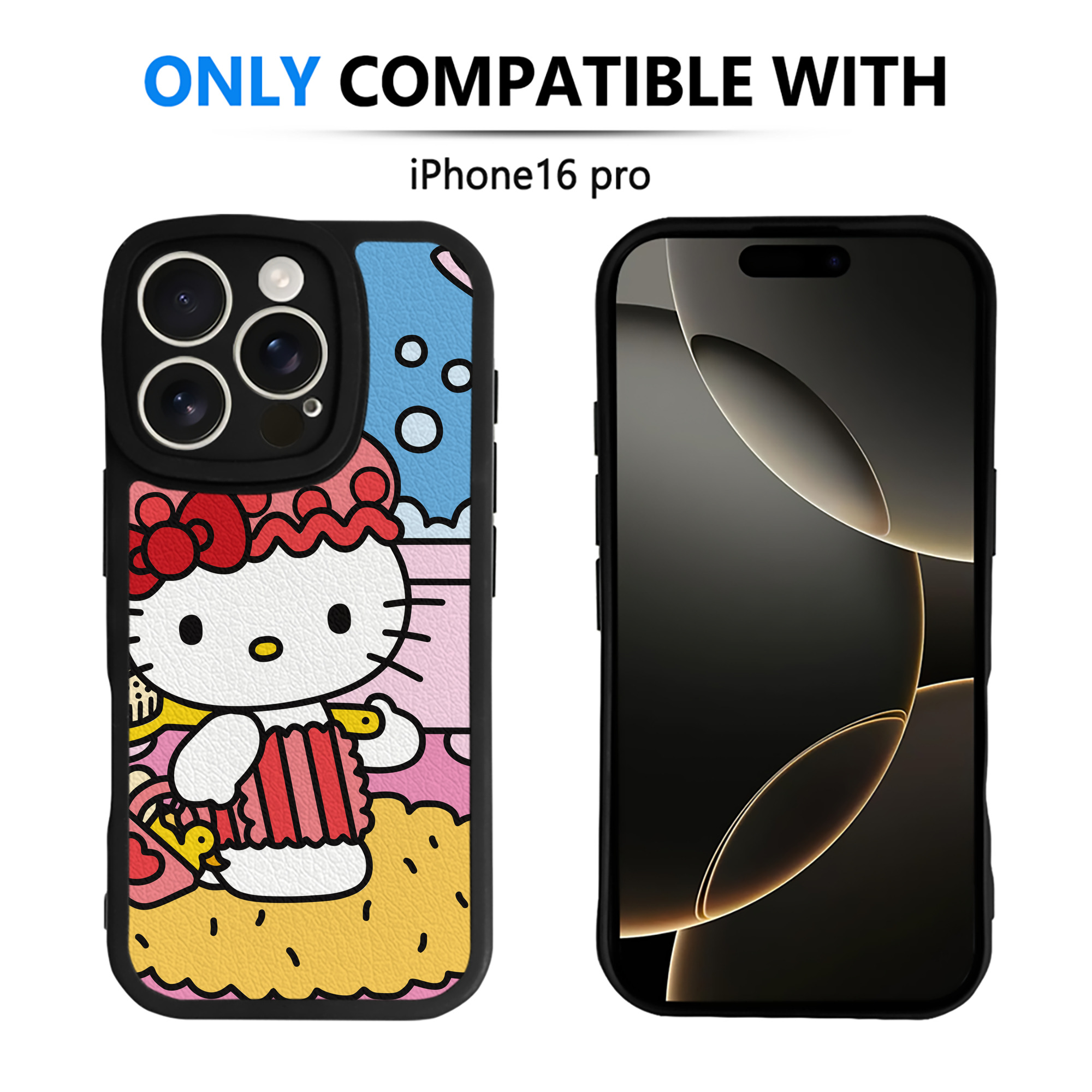 （画像用） Hello Kitty ハローキティ 【iPhone 16シリーズ対応】シリコンスマホケース（レザー調） 材質：シリコン